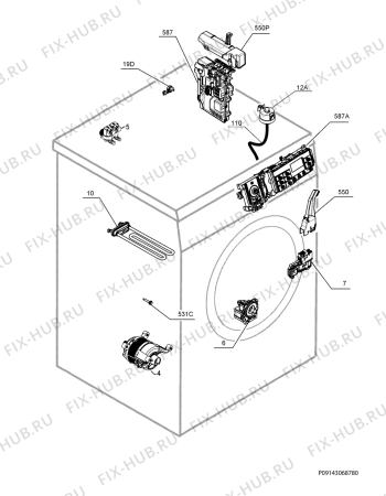 Взрыв-схема стиральной машины Aeg L60260SL - Схема узла Electrical equipment 268